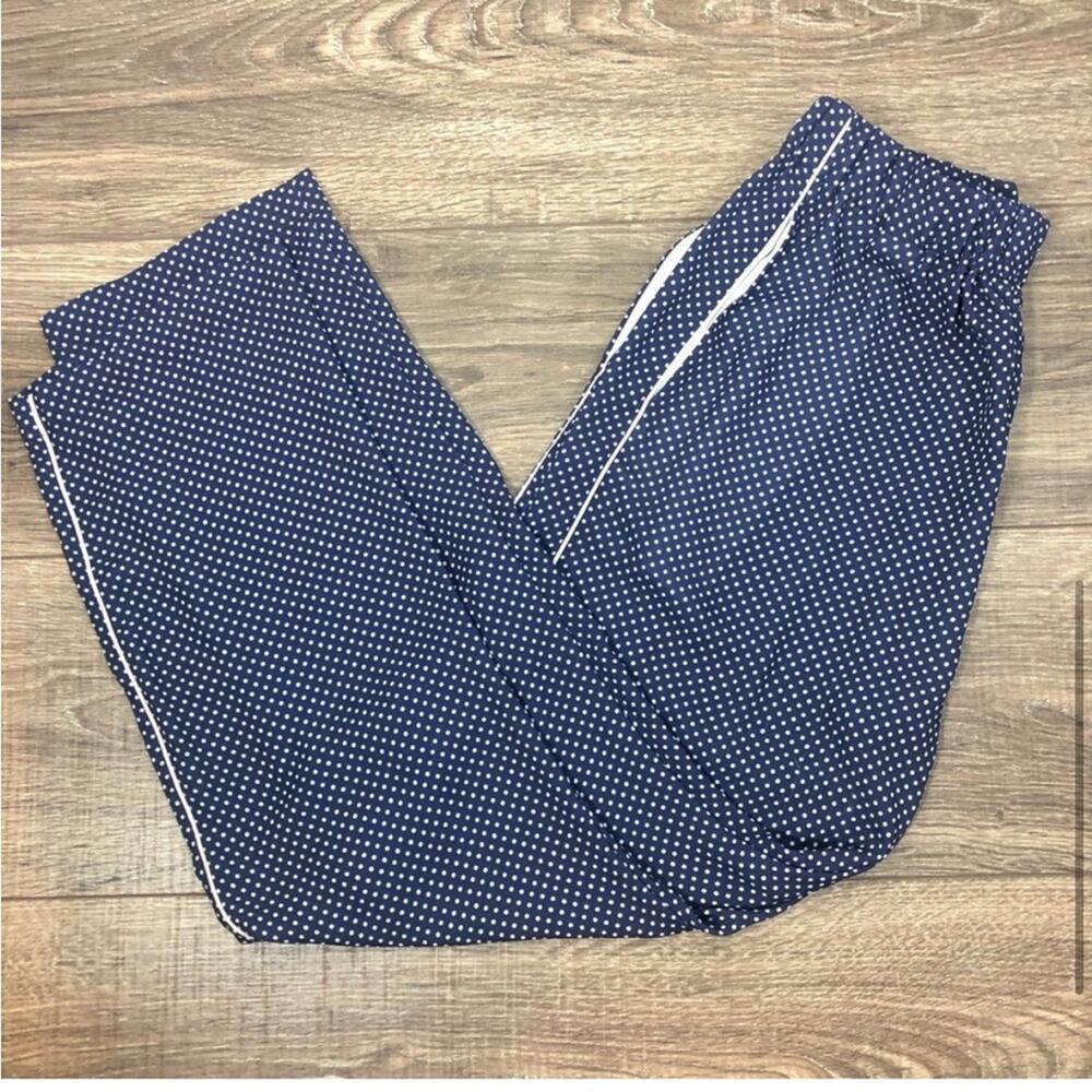 Clover canyon georgette navy and white polkadot pants